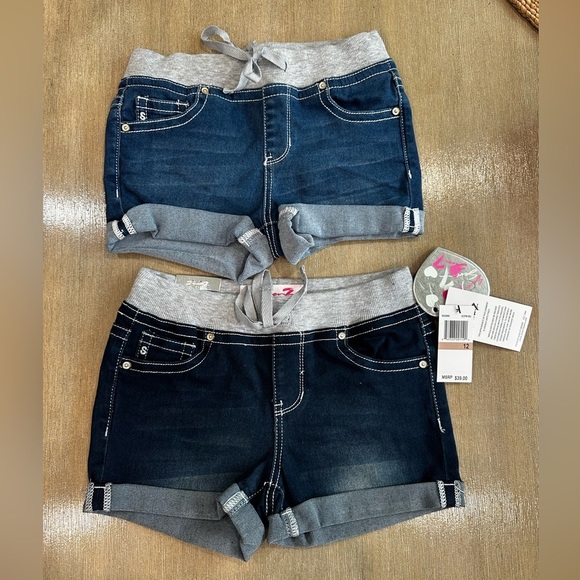Girls size 12 Shorts 2-pack Gray Waistband NWOT - Picture 1 of 6